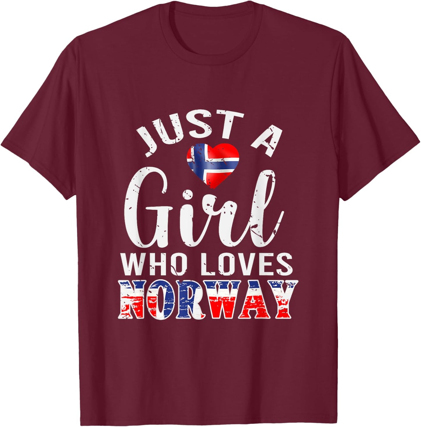 Norway Lover Norwegian Women Girls Gift Norway T-Shirt - T-Shirt | Maroon