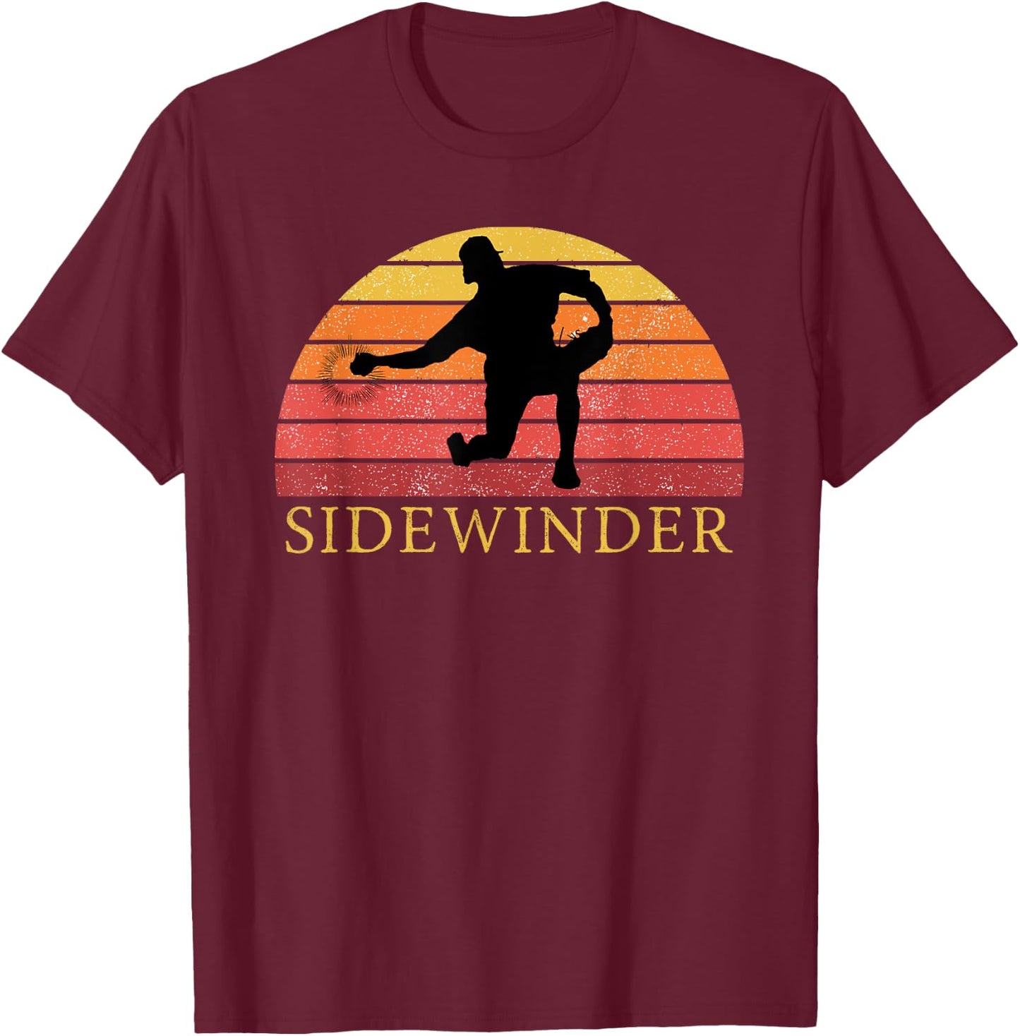 Sidewinder Sidearm Pitcher Baseball Retro Vintage T-Shirt - T-Shirt | Maroon
