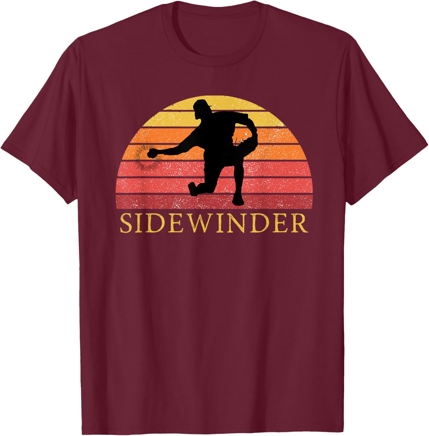 Sidewinder Sidearm Pitcher Baseball Retro Vintage T-Shirt - T-Shirt | Maroon