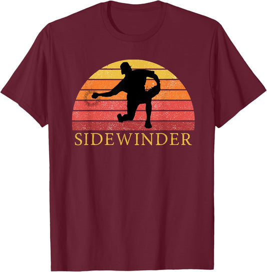 Sidewinder Sidearm Pitcher Baseball Retro Vintage T-Shirt - T-Shirt | Maroon
