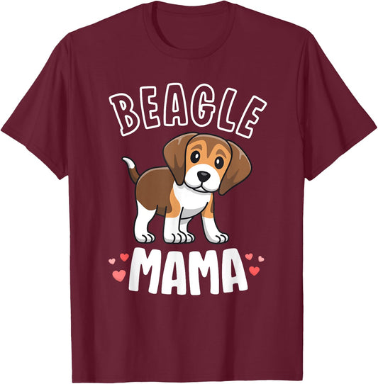 Beagle Mama Dog Mom Shirts Gift Beagle Lover T-Shirt - T-Shirt | Maroon
