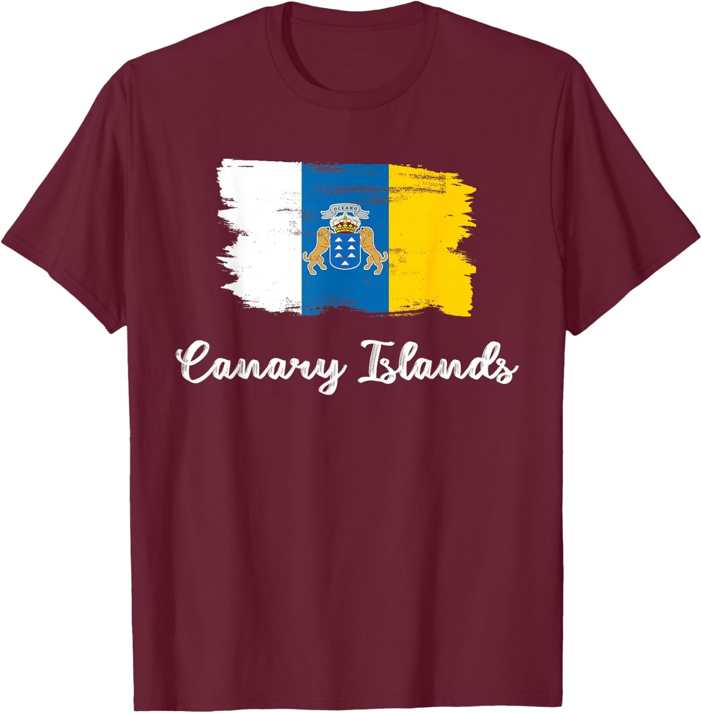 Canary Islands Flag And Canarian History Map , Women T-Shirt - T-Shirt | Maroon