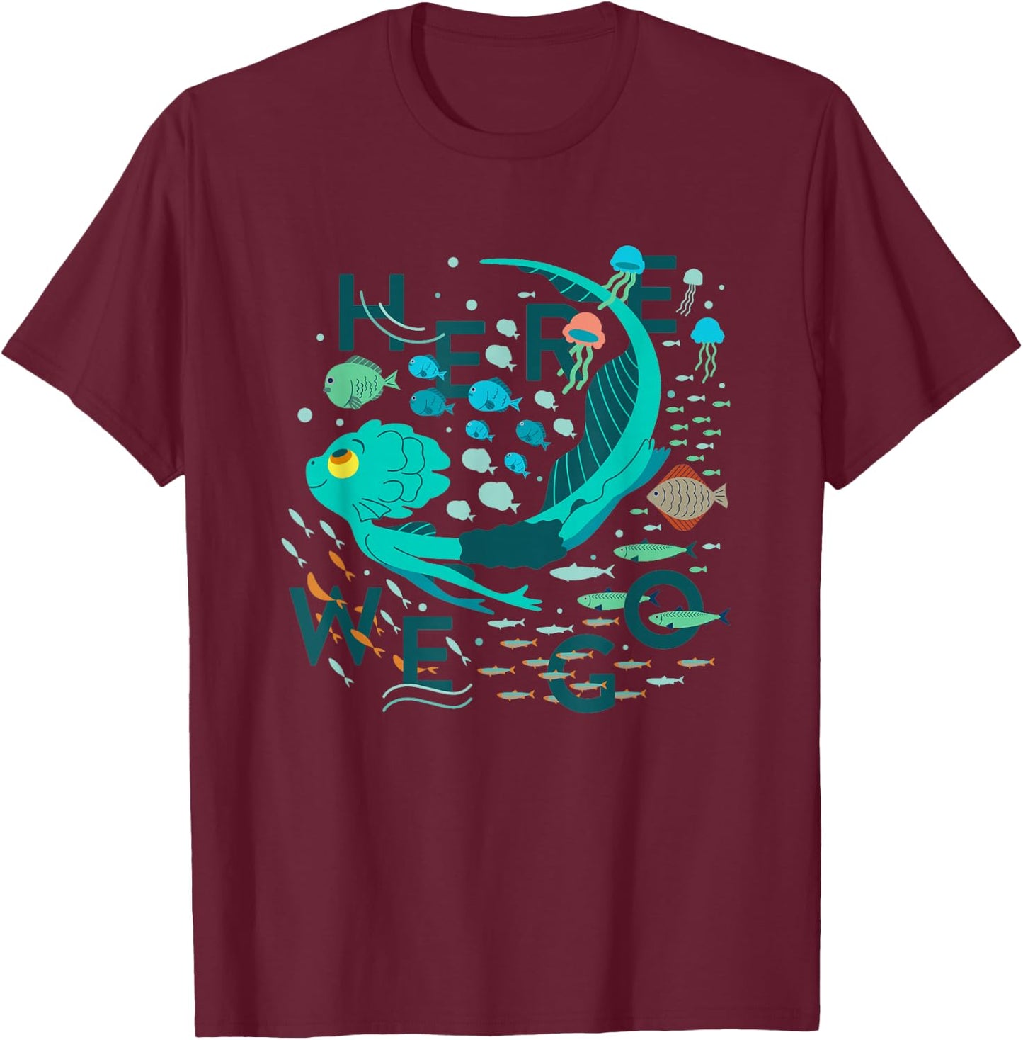 Disney Pixar Luca Here We Go T-Shirt - T-Shirt | Maroon