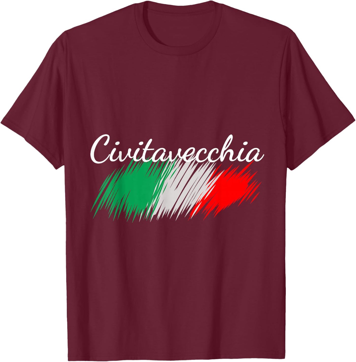 Civitavecchia Italy Flag Italia Souvenir Gift Matching T-Shirt - T-Shirt | Maroon