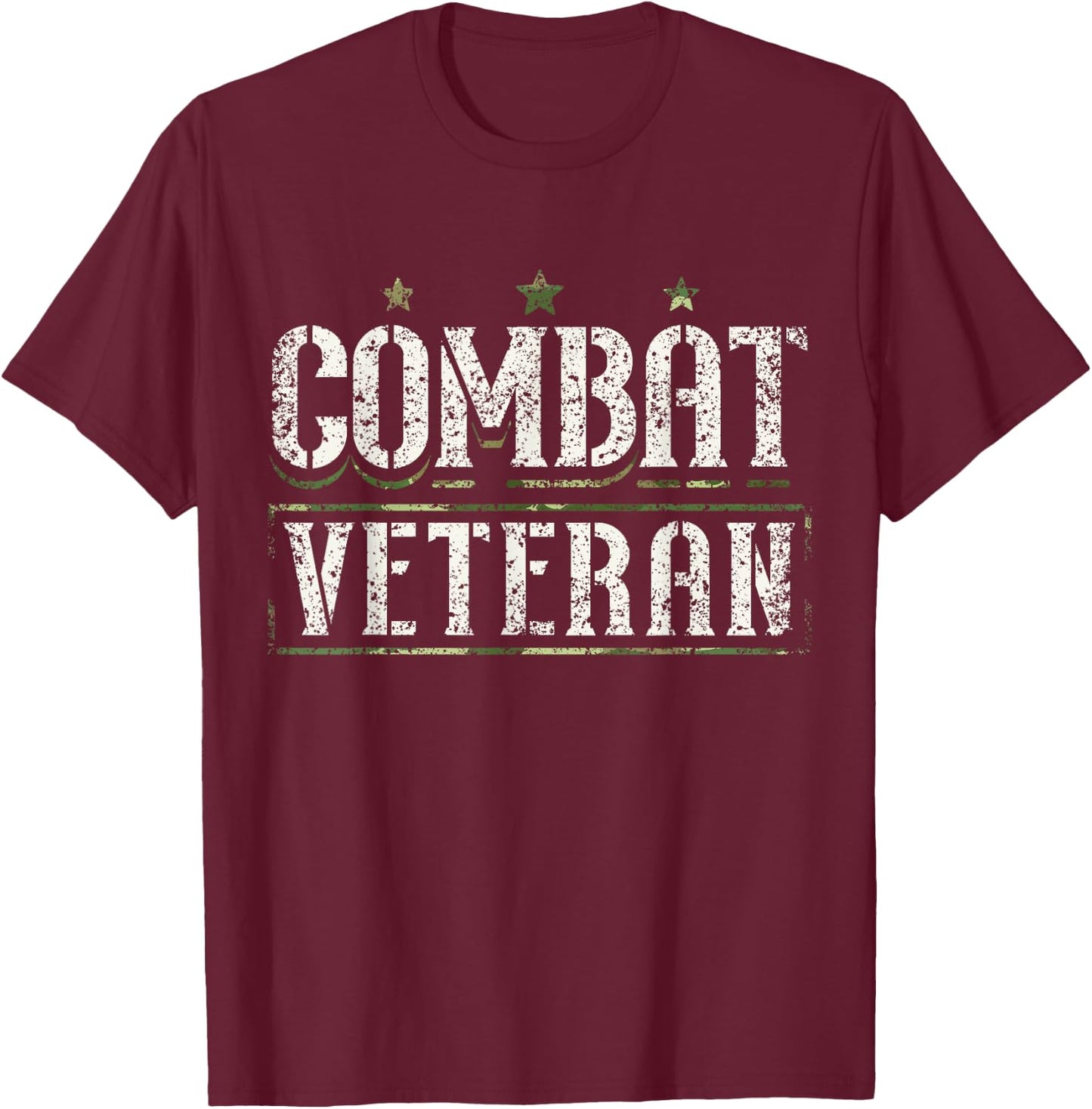 Combat Veteran Veterans Veteran's Day Combat Veteran T-Shirt - T-Shirt | Maroon