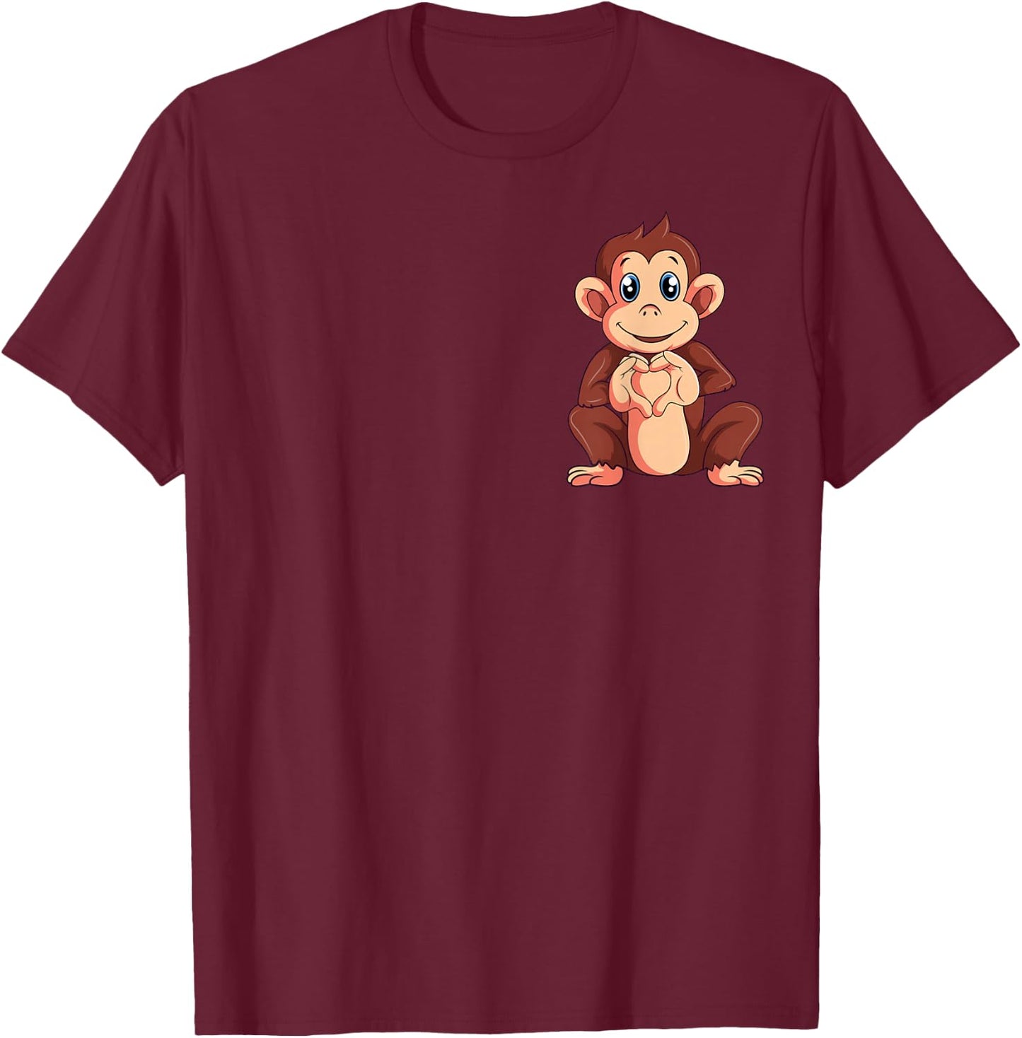 Monkey Lover Boys Girls Kids Women T-Shirt - T-Shirt | Maroon