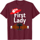 First Lady Pastor's Wife Christian Religious Red Hats T-Shirt - T-Shirt | Maroon