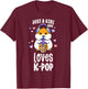 K Pop Gifts For Teens Girl Kawaii KPop Hamster Bubble Tea T-Shirt - T-Shirt | Maroon