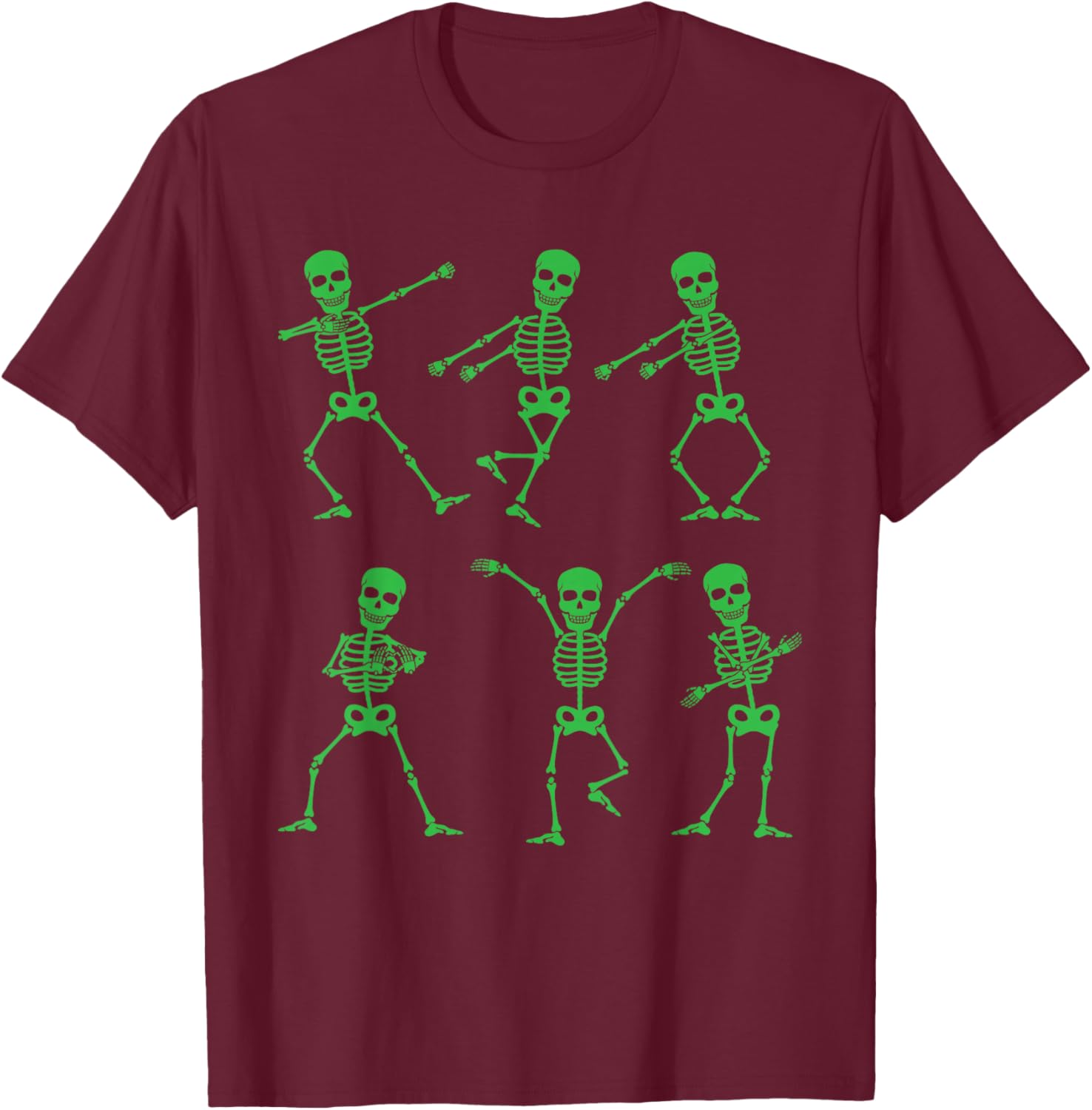 Happy Halloween Dancing Skeletons Skull Party Adults Kids T-Shirt - T-Shirt | Maroon