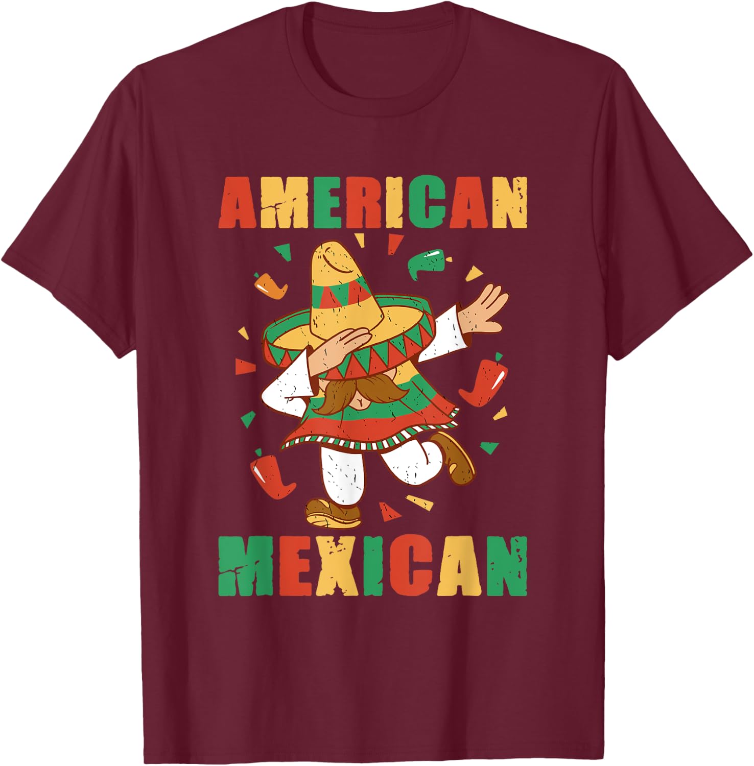American Mexican Us America Mexico Usa Mexican American T-Shirt - T-Shirt | Maroon