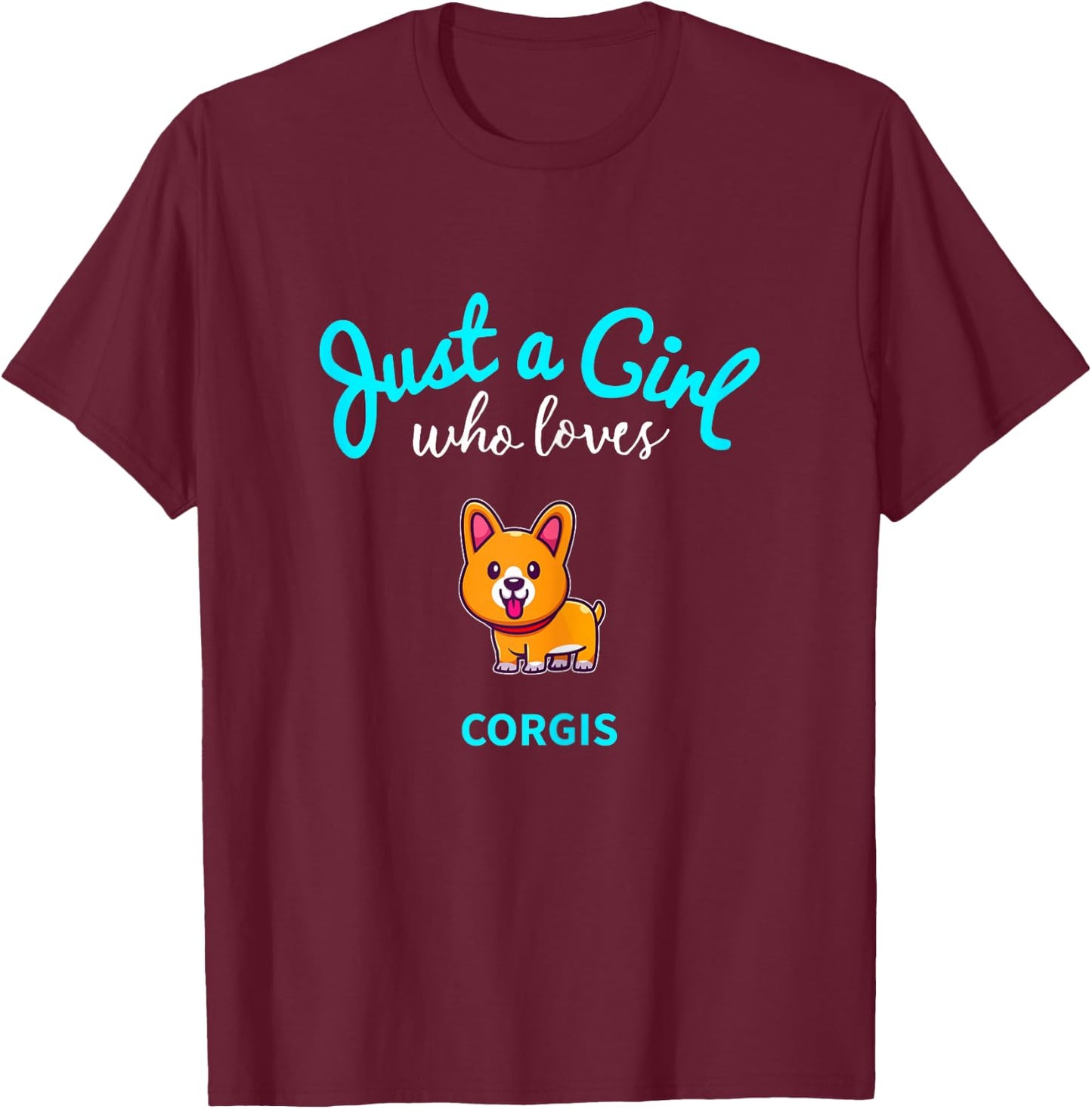 Corgi Shirt for Girls | Kids Corgi T-Shirt - T-Shirt | Maroon
