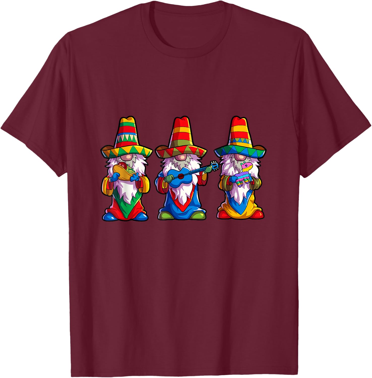 Cinco de Mayo Shirt Gnomes Women Mexican Taco Lover T-Shirt - T-Shirt | Maroon