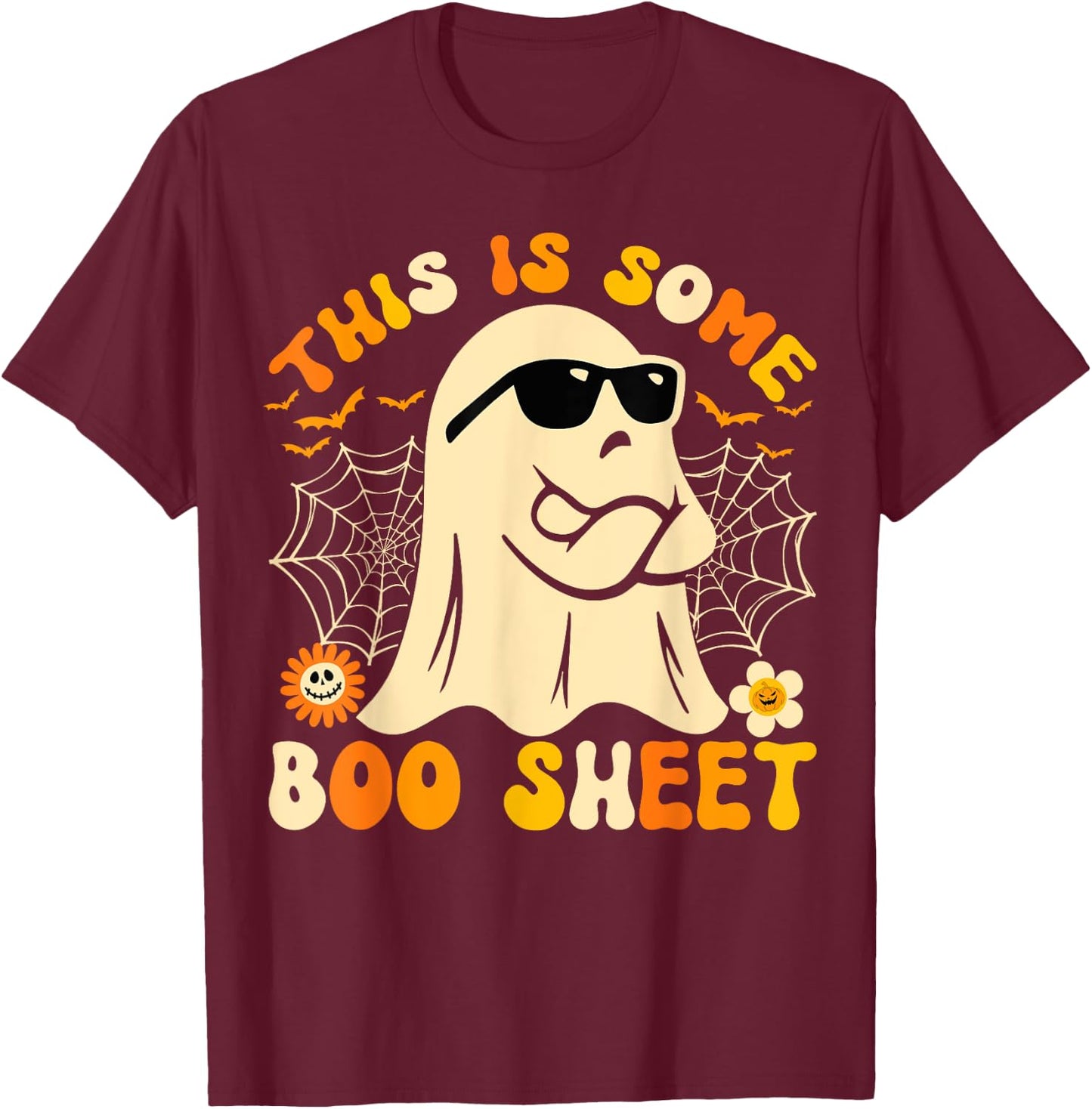 Halloween Costume Pumpkin Skeleton Horror Ghost Witch Horror T-Shirt - T-Shirt | Maroon