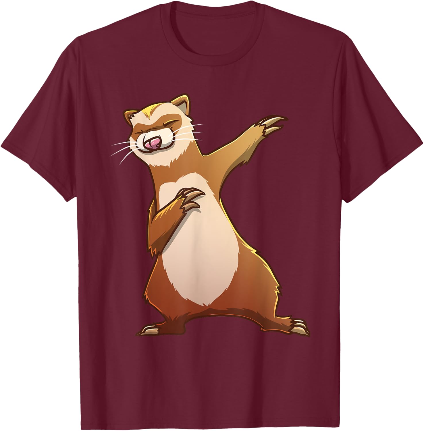 Funny Ferret Gift Kids Men Women Dabbing Dance Hip-hop T-Shirt - T-Shirt | Maroon