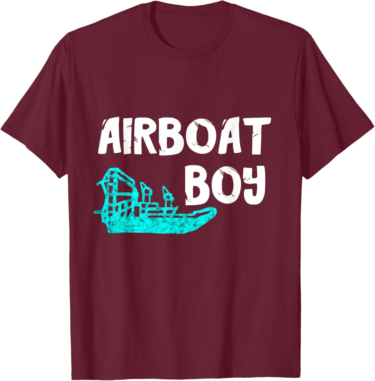 Airboat Boy Swamp Hydroplane Fanboat Propeller Airboating T-Shirt - T-Shirt | Maroon