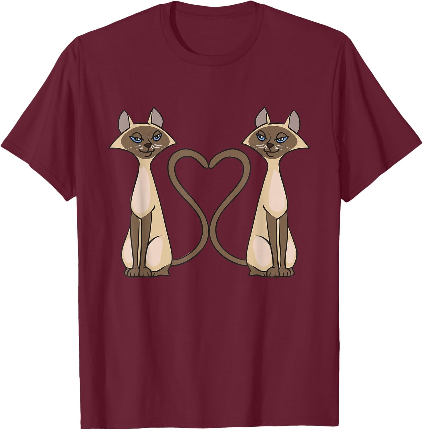 Siamese Cat Two Cute Siamese Cats T-Shirt - T-Shirt | Maroon