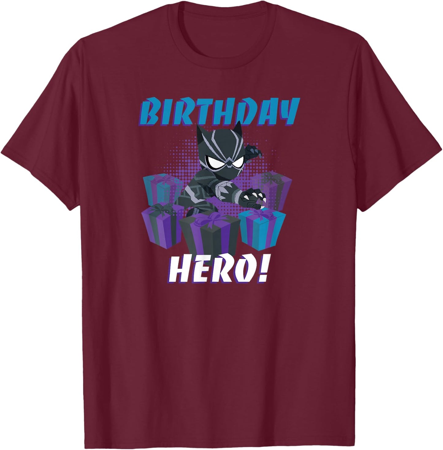 Marvel Black Panther Toon Party Birthday Hero T-Shirt - T-Shirt | Maroon