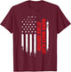 Widow Maker Heart Attack Survivor American Flag Recovery T-Shirt - T-Shirt | Maroon