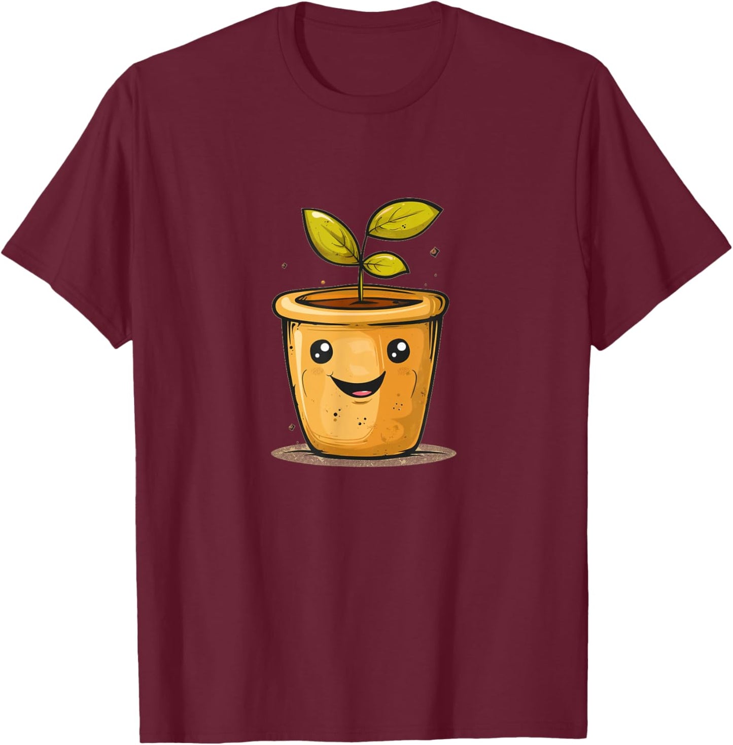 Nice Flower Pot Face T-Shirt - T-Shirt | Maroon
