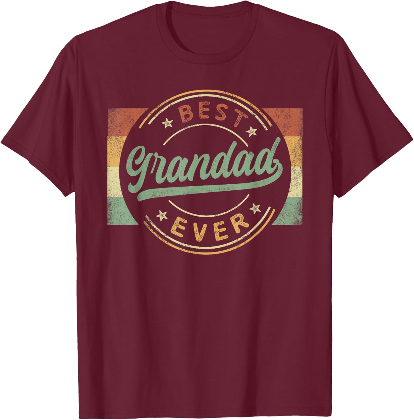 Best Grandad Ever Emblem Father's Day Grandad Gifts Grandpa T-Shirt - T-Shirt | Maroon