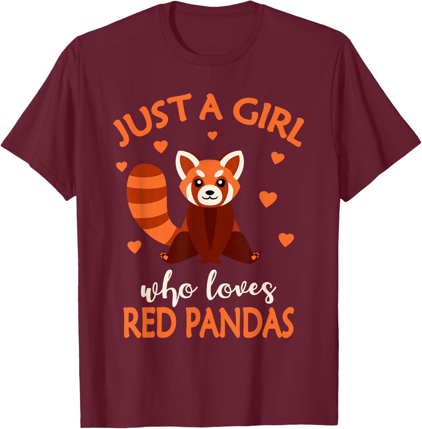 Just A Girl Who Loves Red Pandas Red Panda Girls Kids T-Shirt - T-Shirt | Maroon