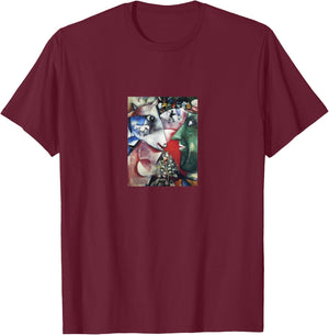 Me and the Village Marc Chagall | Horses T-Shirt - T-Shirt | Maroon