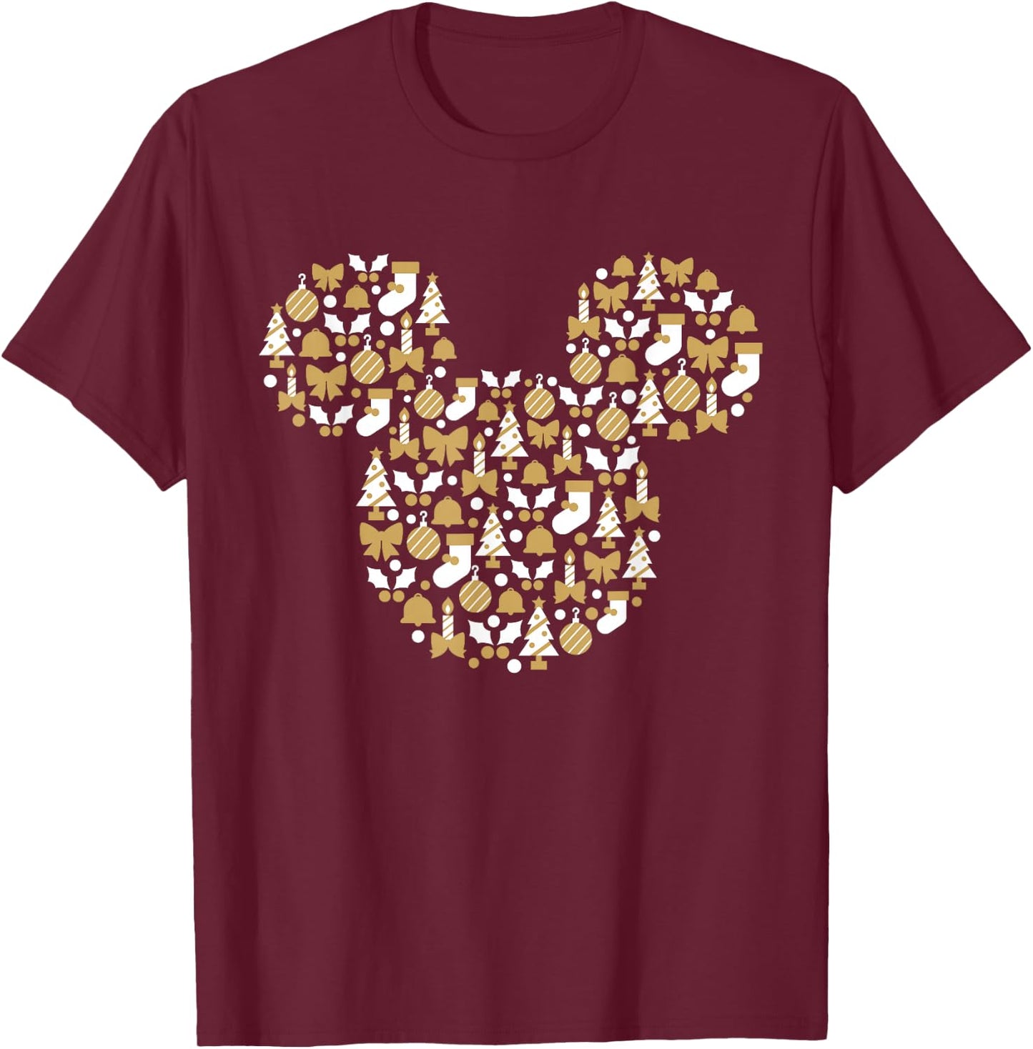 Disney Mickey Mouse Icon Holiday Cheer T-Shirt - T-Shirt | Maroon