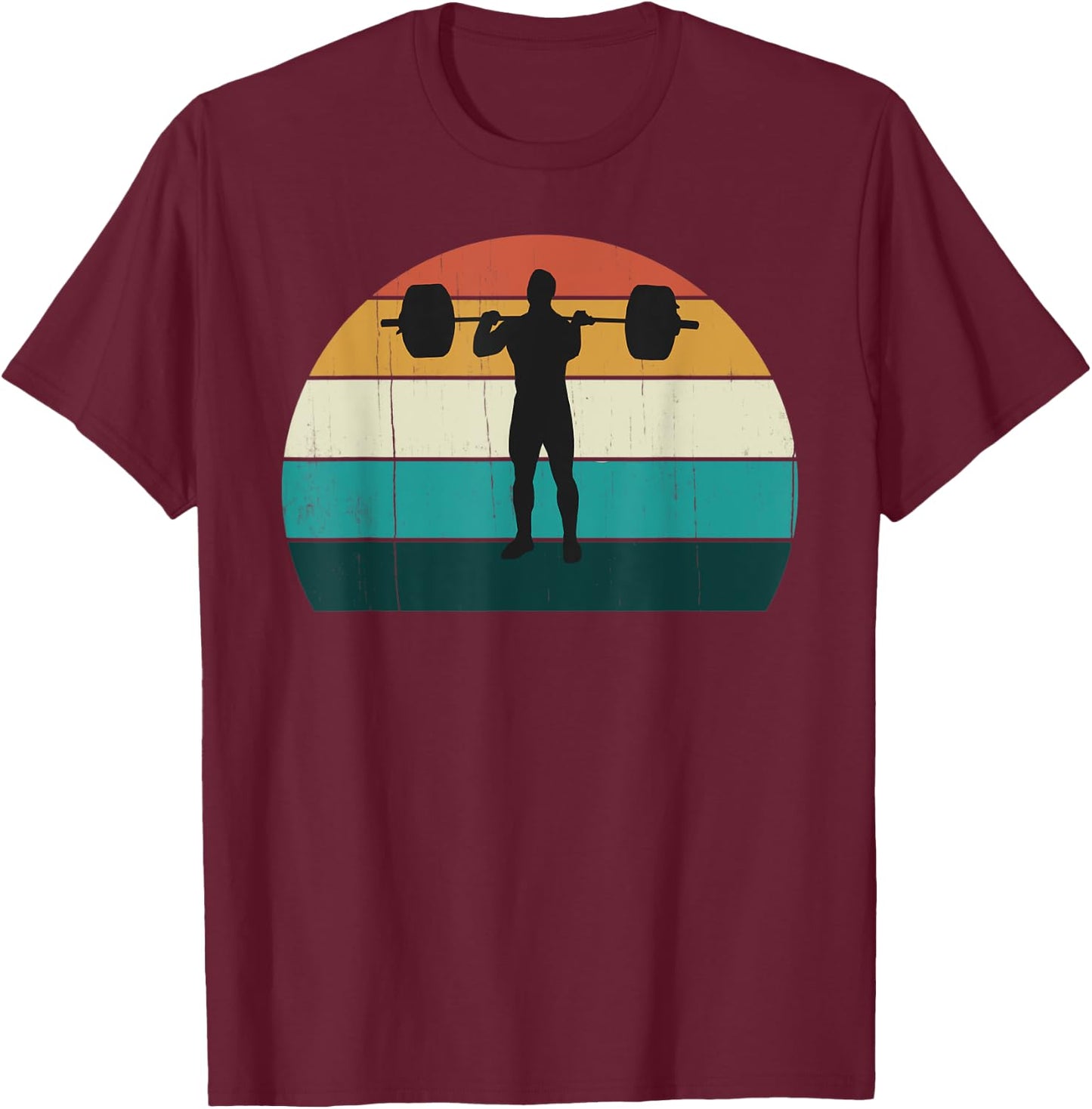 Retro Weightlifter - Vintage Gym Powerlifter / Squat Gift T-Shirt - T-Shirt | Maroon