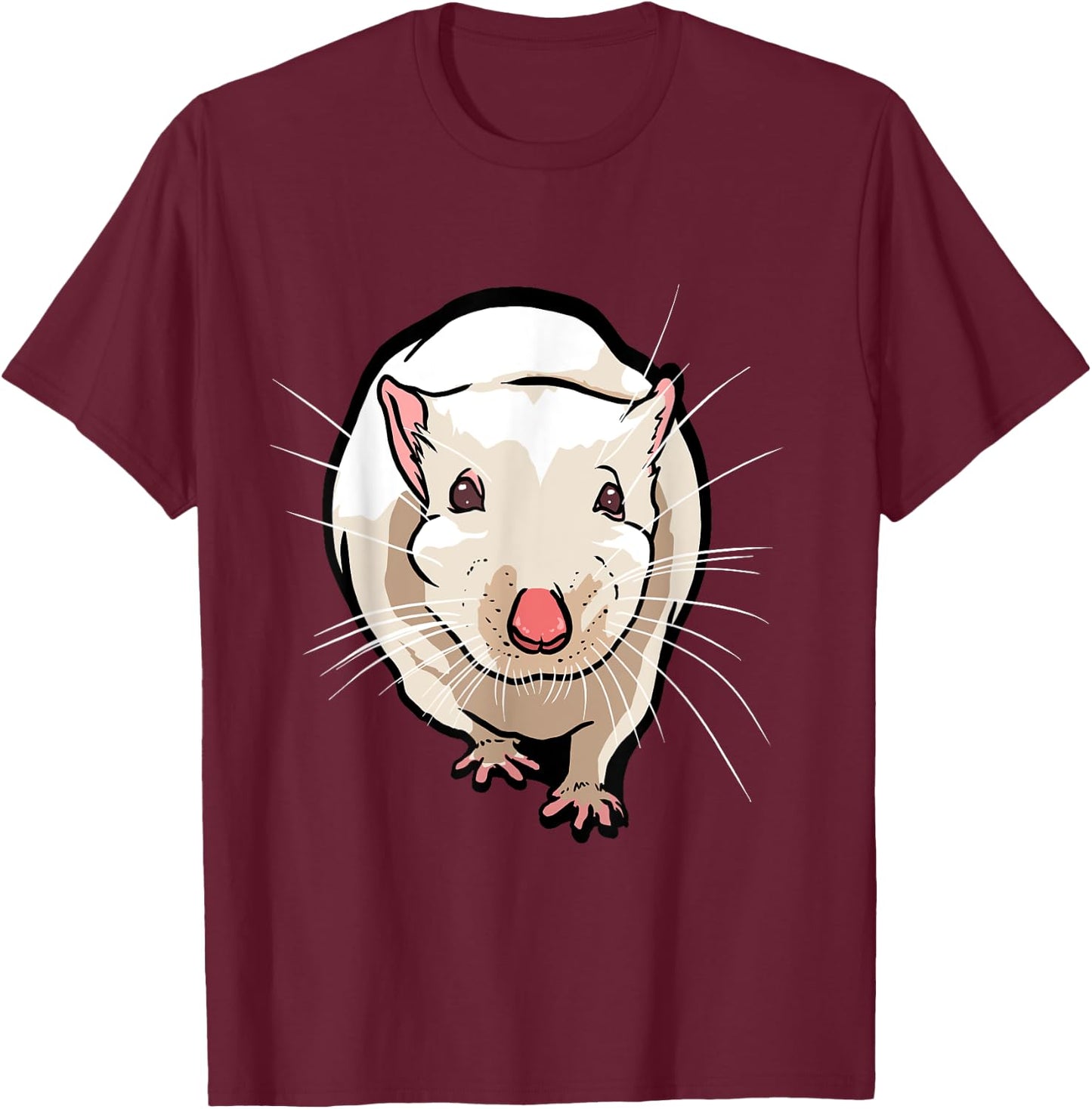 Funny Rat Face for Rats, Mouse & Rodent Lovers T-Shirt - T-Shirt | Maroon