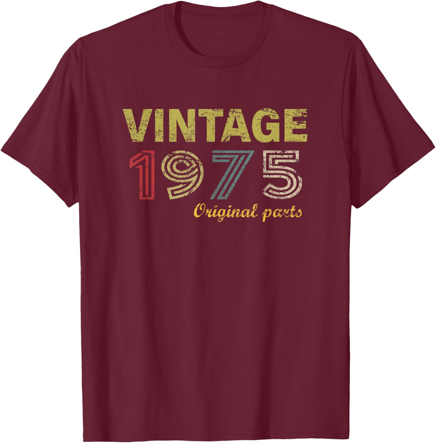 Vintage 1975 Cool 50 Year Old Bday Men Women 50th Birthday T-Shirt - T-Shirt | Maroon