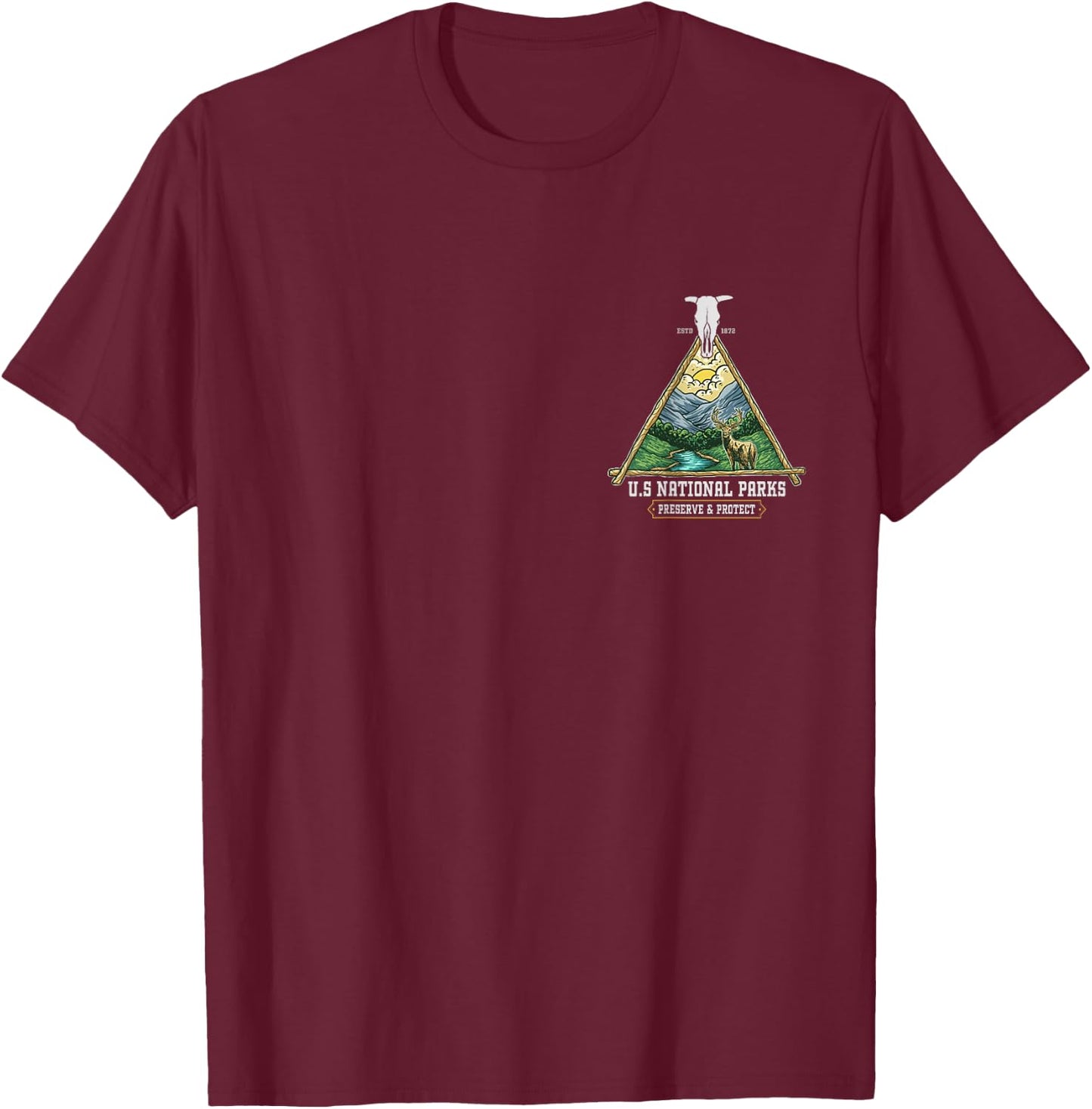 Retro US national parks preserve and protect - outdoors T-Shirt - T-Shirt | Maroon