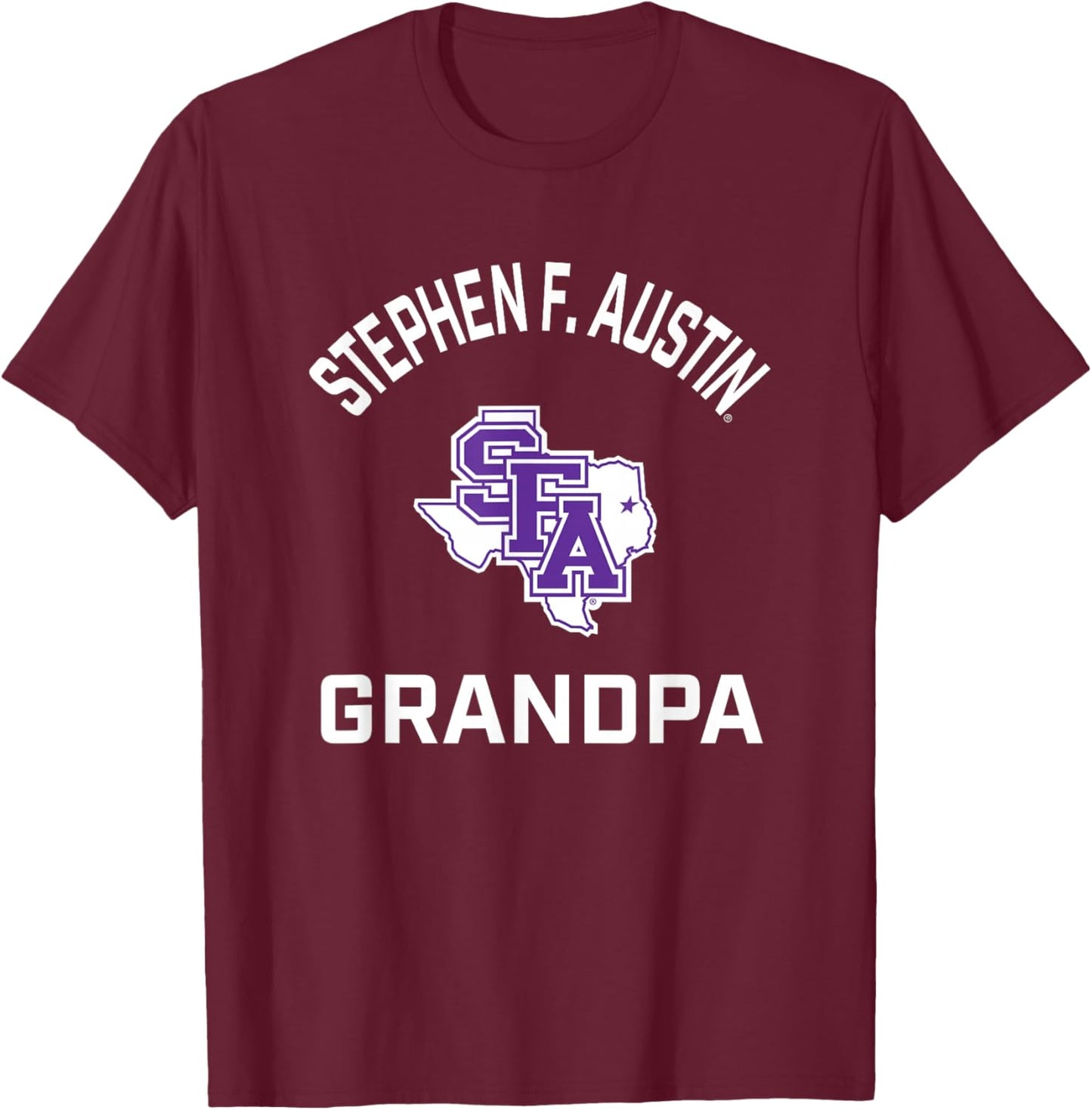 Stephen F. Austin State Lumberjacks Arched Grandpa T-Shirt - T-Shirt | Maroon