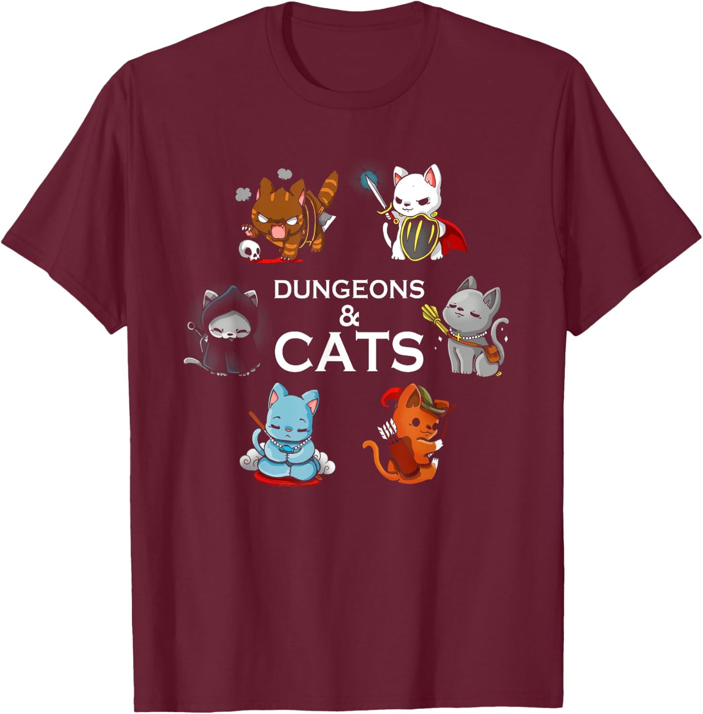 Classic Art Love Cat Cute Kitten Halloween Costume Dragons Women Kids T-Shirt - T-Shirt | Maroon
