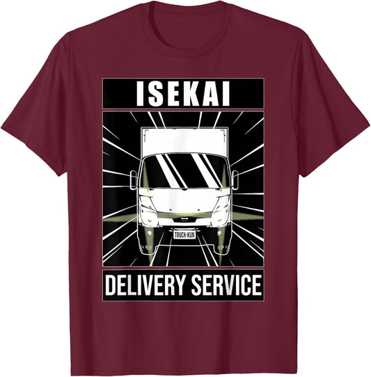 Truck-Kun ISEKAI Delivery Service! Japanese Kanji T-Shirt - T-Shirt | Maroon