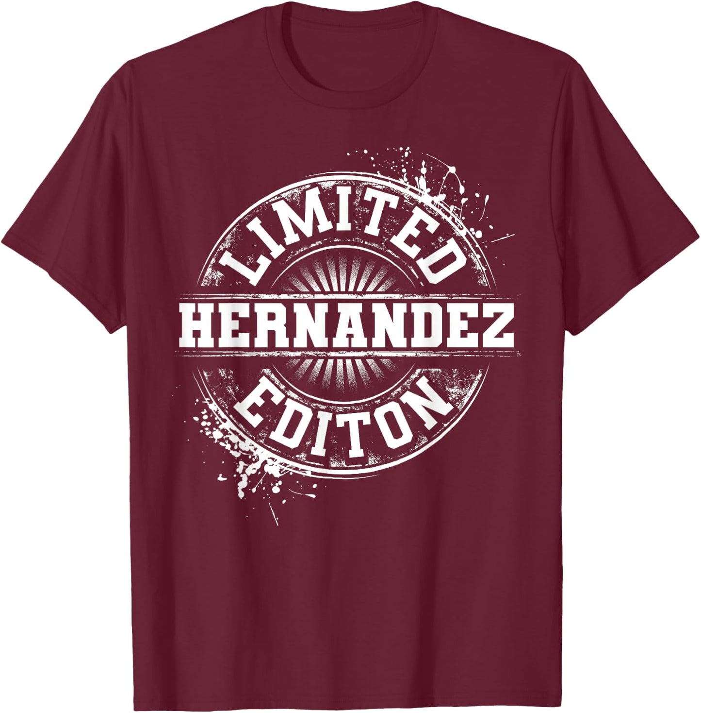 HERNANDEZ Funny Surname Family Tree Birthday Reunion Gift T-Shirt - T-Shirt | Maroon
