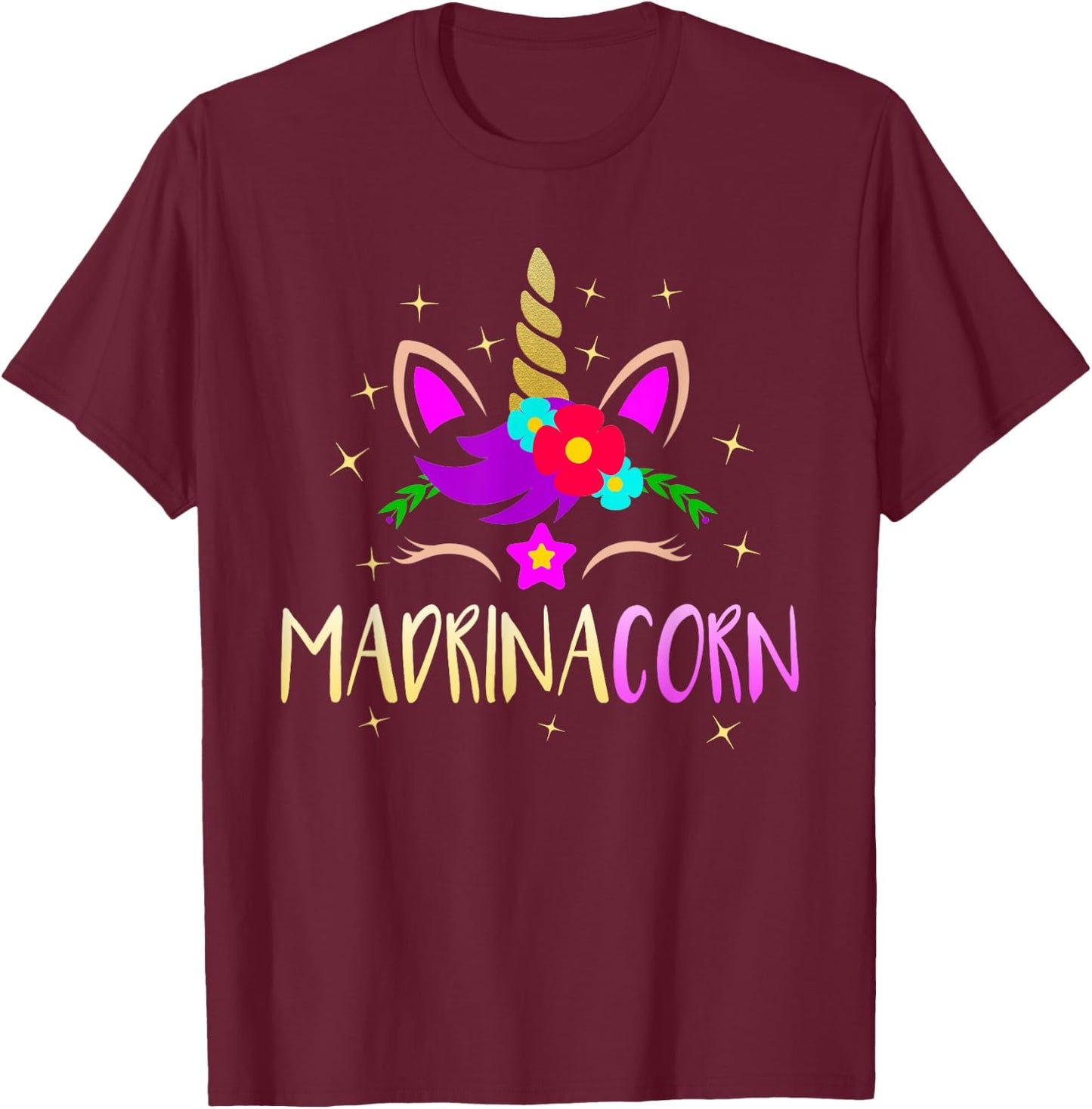 Madrinacorn Spanish Godmother Funny Unicorn T-Shirt - T-Shirt | Maroon