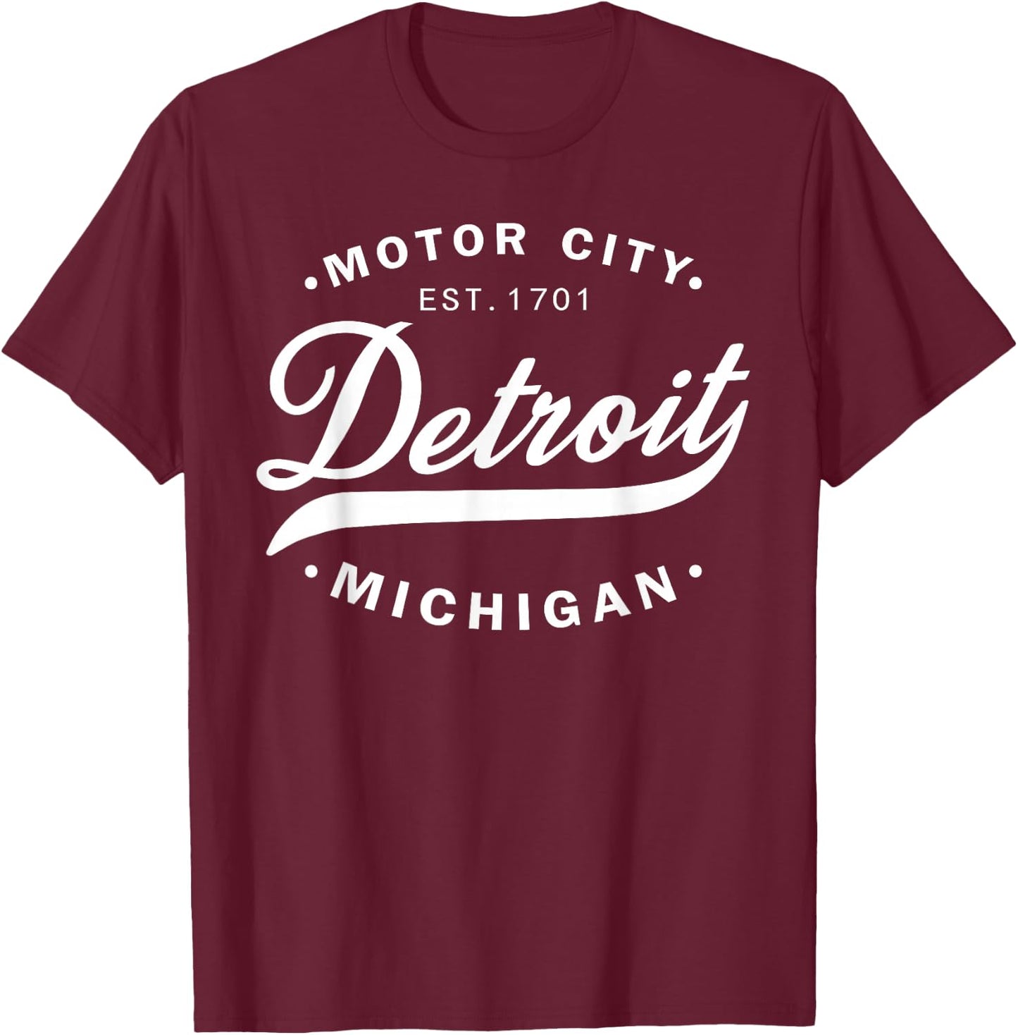 Classic Michiganians Vintage Detroit Motor City Michigan MI T-Shirt - T-Shirt | Maroon