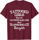 Tattooed Girls Run On Caffeine and Sarcasm Funny T-Shirt - T-Shirt | Maroon