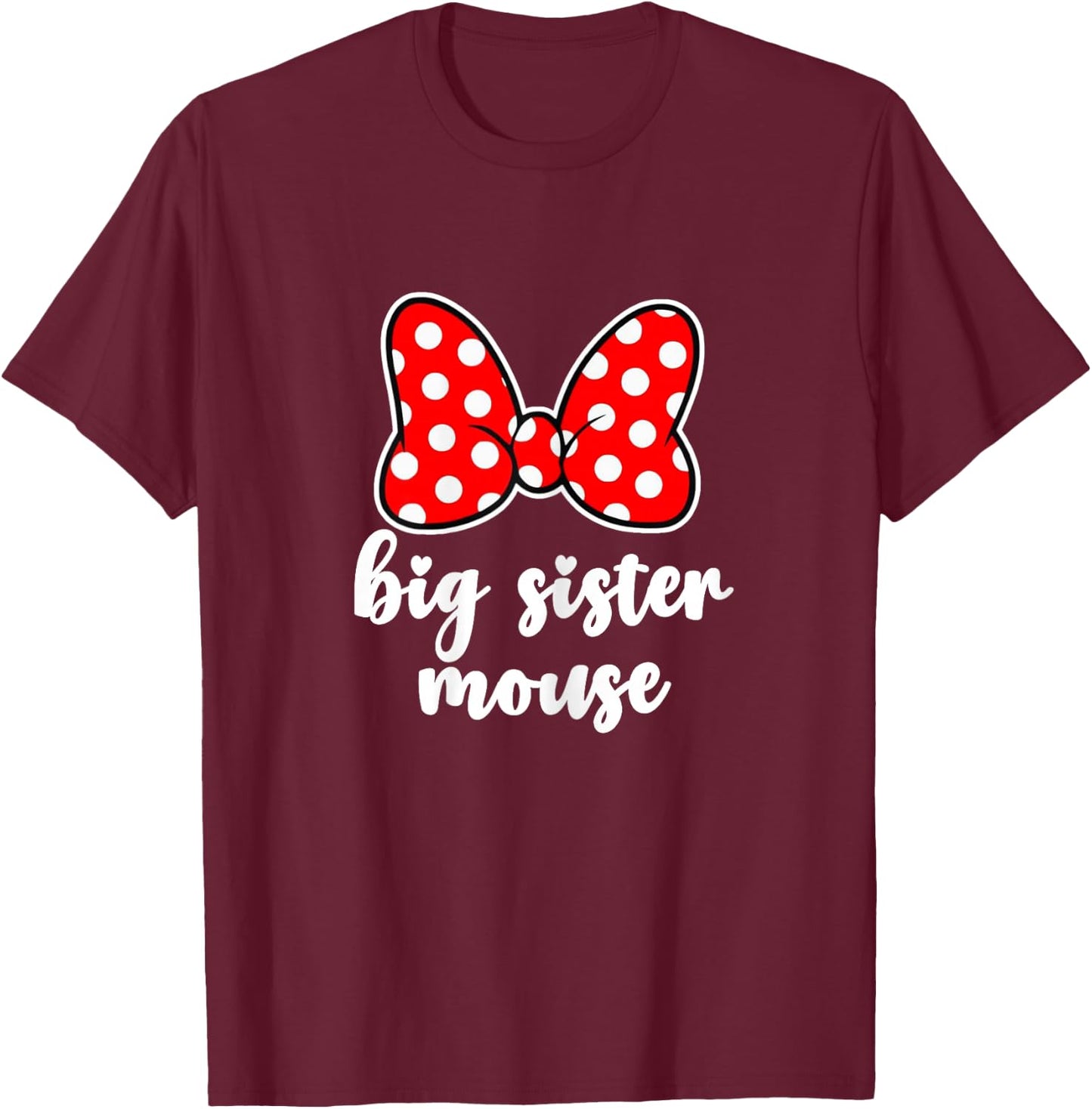 Kids Big Sister Mouse Bow Family Vacation - Youth, Toddler T-Shirt - T-Shirt | Maroon