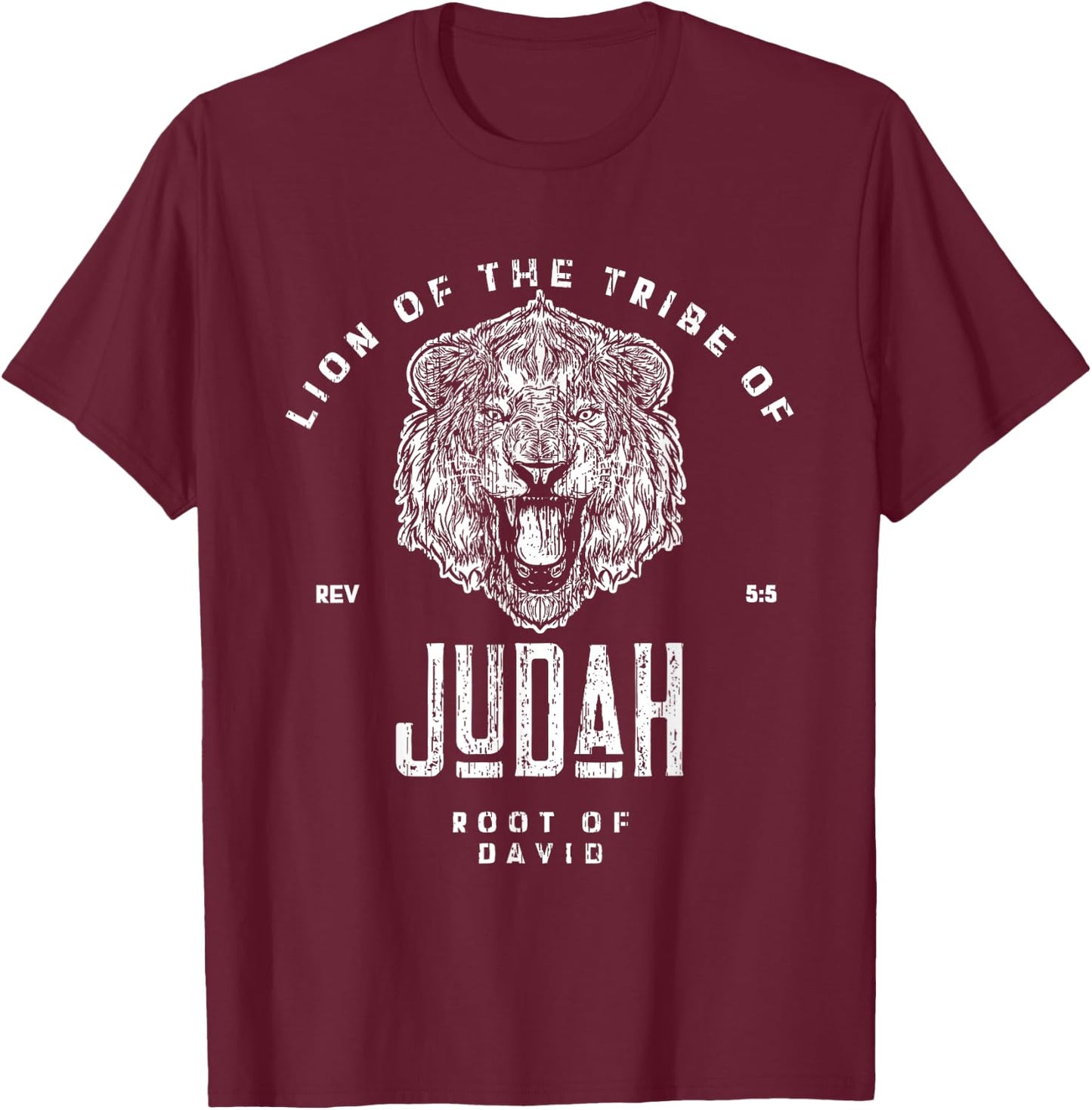 Lion of the Tribe of Judah - 3 T-Shirt - T-Shirt | Maroon
