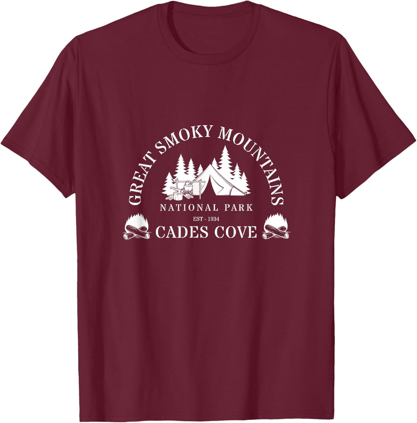 Great Smoky Mountains Cades Cove T-Shirt - T-Shirt | Maroon