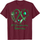 Tu Heart Butterfly Green Ribbon NF1 Awareness T-Shirt - T-Shirt | Maroon