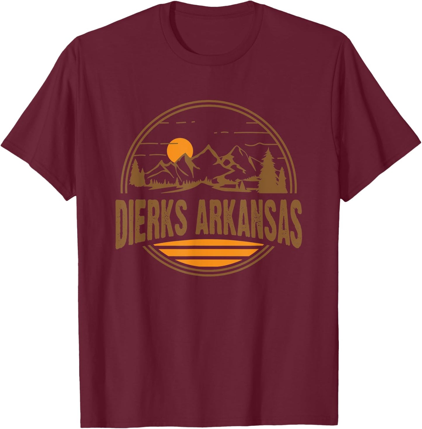 Vintage Dierks, Arkansas Mountain Hiking Souvenir Print T-Shirt - T-Shirt | Maroon