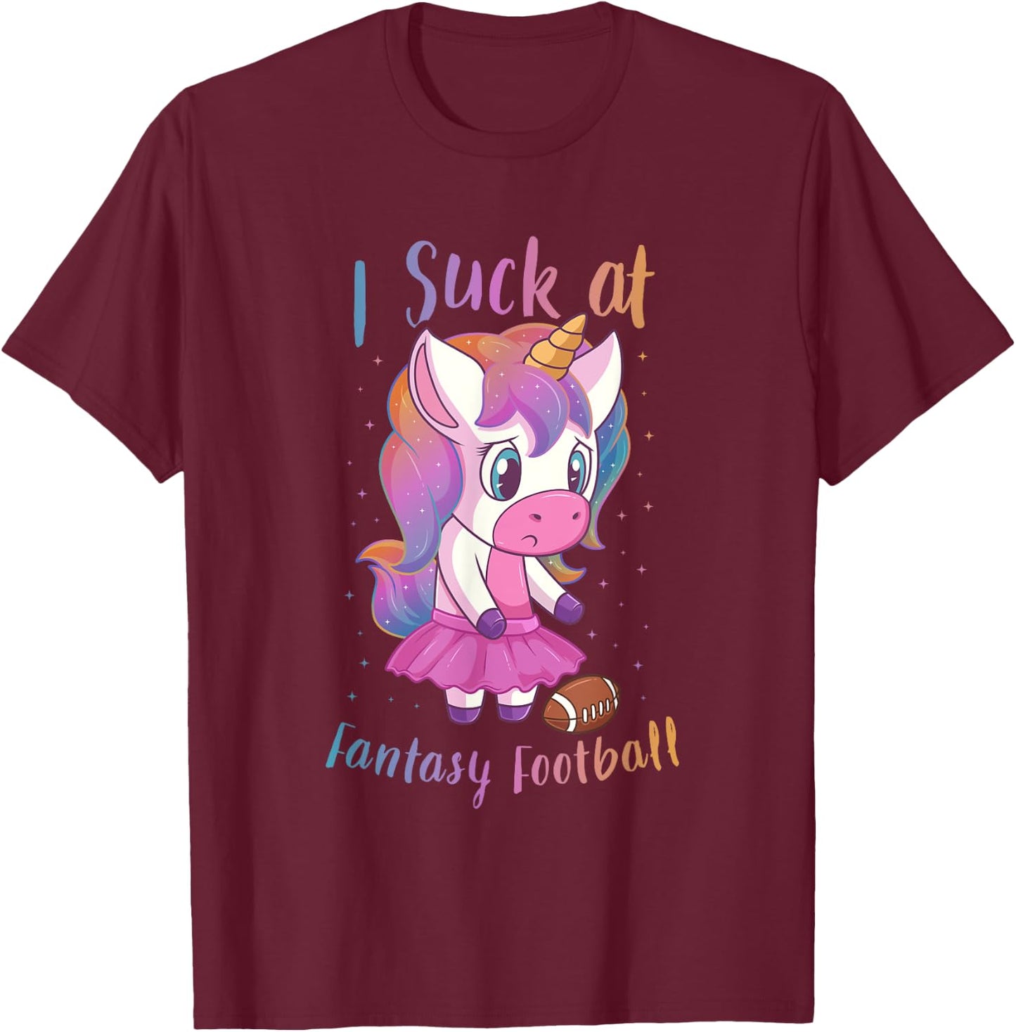 I Suck At Fantasy Football Loser Booby Prize T-Shirt - T-Shirt | Maroon