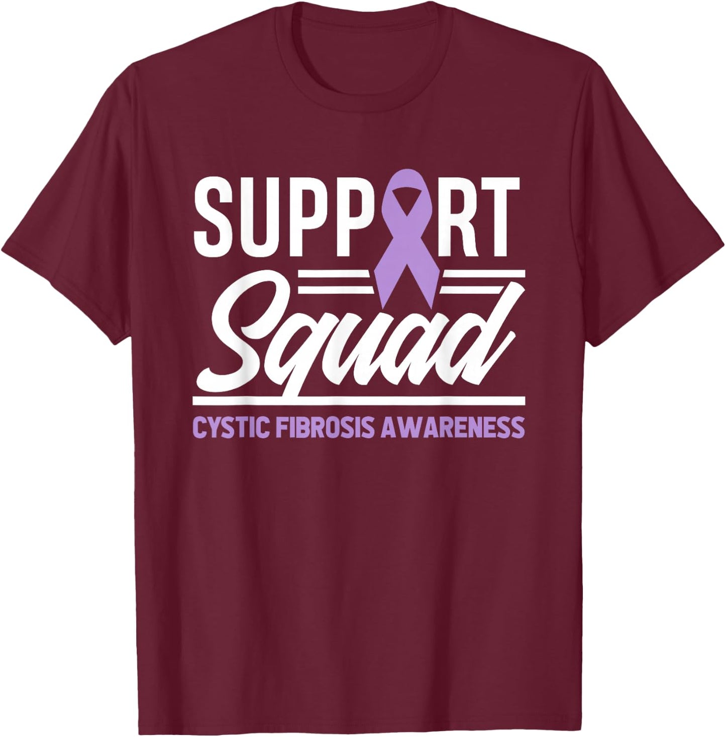 Cystic Fibrosis Support Squad Cystic Fibrosis Awareness T-Shirt - T-Shirt | Maroon