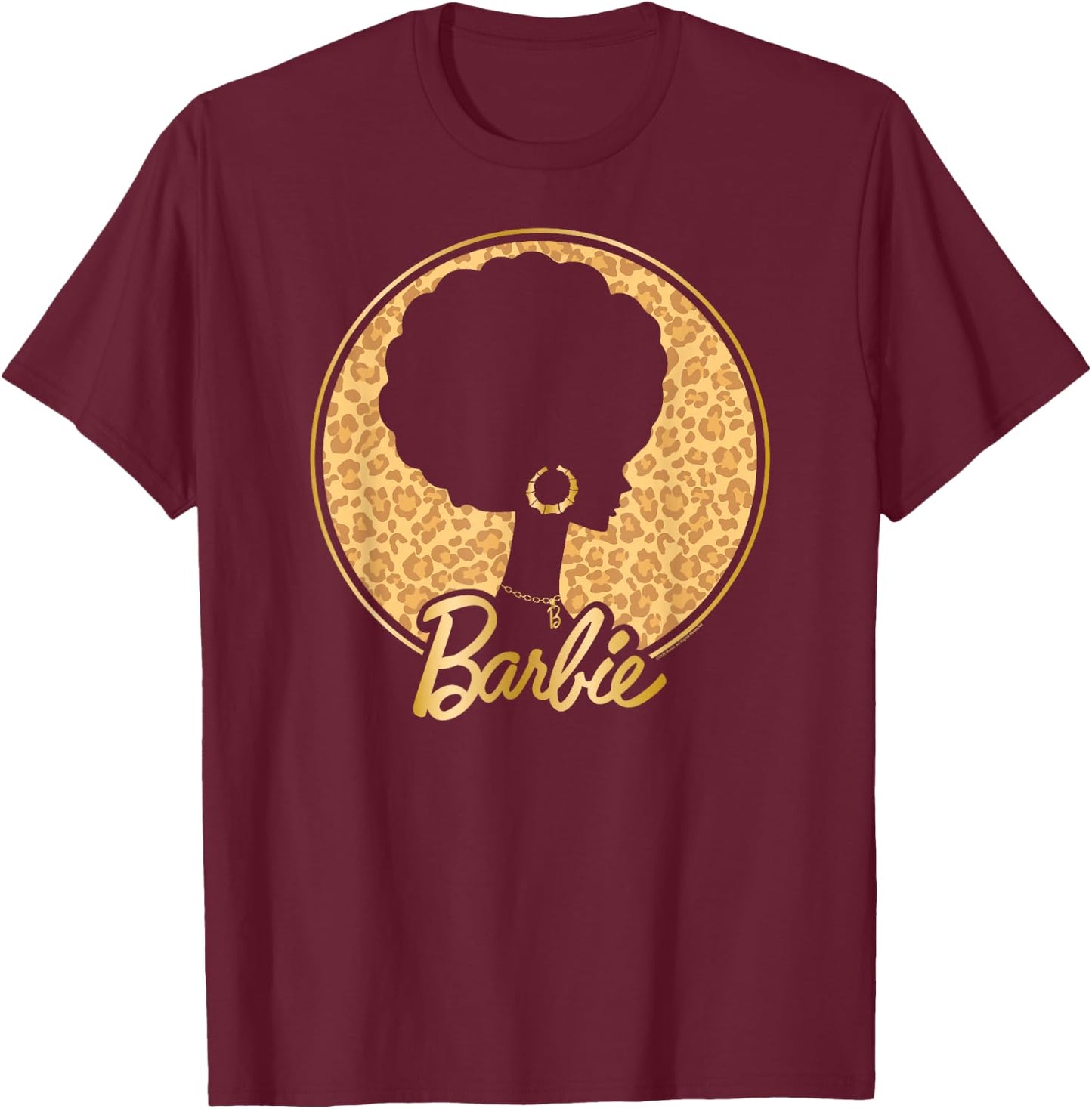 Barbie - Afro Barbie - Leopard T-Shirt - T-Shirt | Maroon