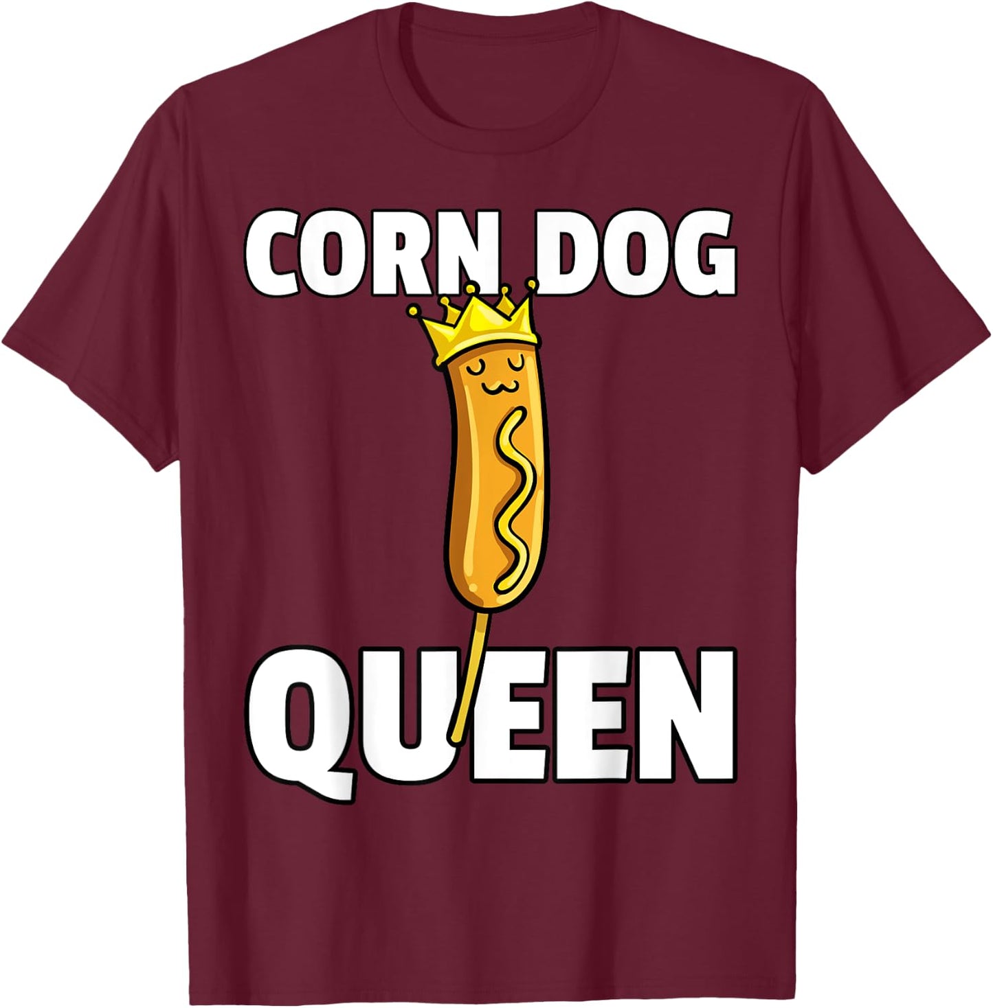 Corn Dog Queen Costume for Youth T-Shirt - T-Shirt | Maroon