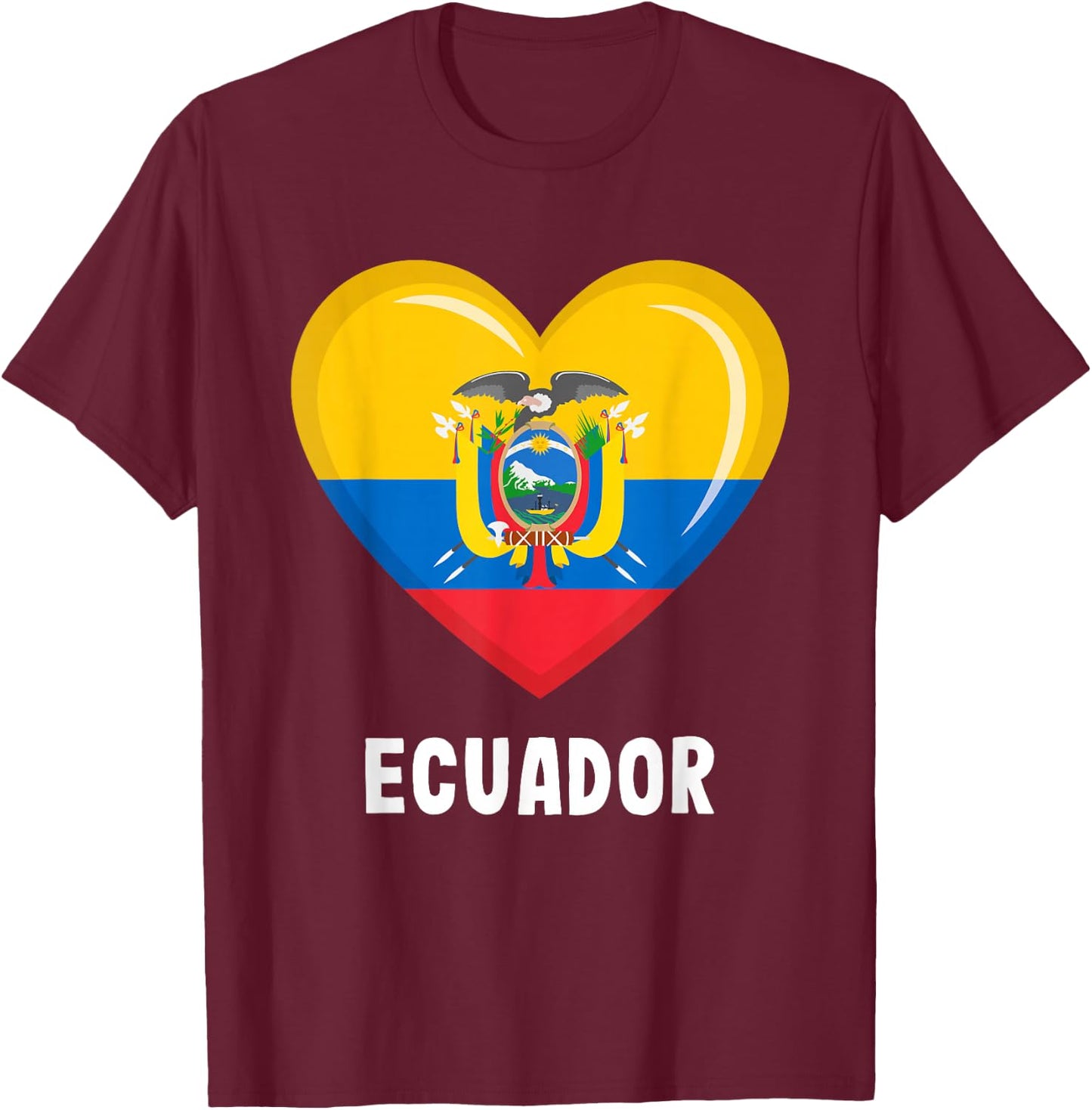 Ecuador Flag Jersey | Ecuadorian T-Shirt - T-Shirt | Maroon