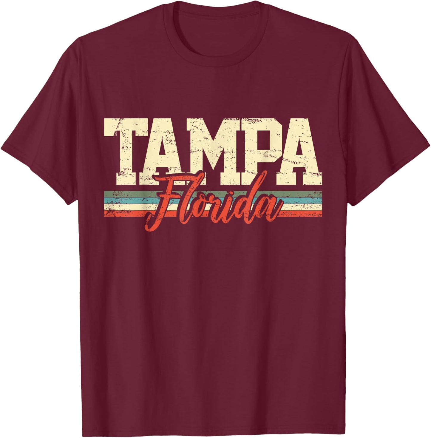 Tampa Florida Vintage Gift T-Shirt - T-Shirt | Maroon