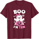 Ghost Boo I'm Ten Year 10th Birthday Girls Halloween Groovy T-Shirt - T-Shirt | Maroon